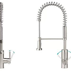 Miseno MNO281SS Miseno MK281A Professional Series Pre-Rinse Kitchen Faucet with Multi-Flow Spray Head - Includes Optional Deck Plate