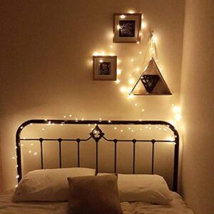 HANNAHONG Twinkle Fairy String Lights,33ft 100 LED,8 Modes USB Plug in with Remote & Timer, Waterproof Copper Wire Blinking Starry Light for Outdoor Christmas Bedroom Patio Wedding Decor,Warm White