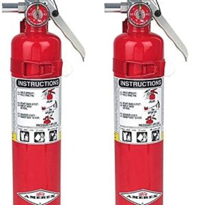 Amerex B417, 2.5 lb. ABC Dry Chemical Class A B C Fire Extinguisher with Wall Bracket, 2 Pack
