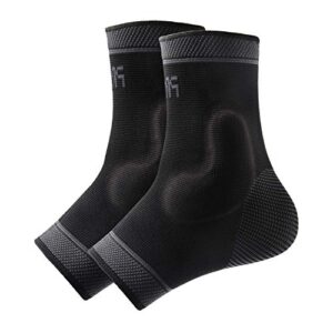 protle adjustable foot socks, ankle brace compression support sleeve with silicone gel, arch support - boosts recovery from joint pain, sprain, plantar fasciitis (black-large)