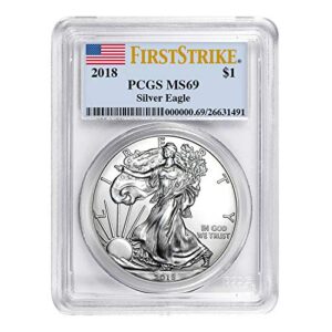 2018 american silver eagle first strike $1 ms-69 pcgs