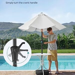 SONGMICS Patio Umbrella, 9 ft Outdoor Table Umbrella, Deck Umbrella, with 8 Ribs, UPF 50+, 30° Dual-Tilt System, Base Not Included, for Patio, Garden, Pool, White UGPU09BEV1