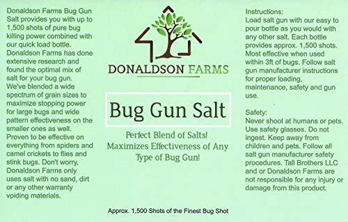 Bug Gun Salt from Donaldson Farms - 1,500 Shots of Specially Blended Salts for Most Effective Use - Original Bug Gun Salt