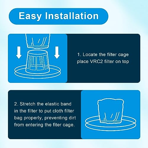 Ximoon VRC2 Cloth Filter Replacements Vacmaster Wet/Dry Vacuums (1.5 to 3.2 gallon) for Armor All AA155 AA255 AA255W AA256 VOM205P 0901-6 Pack