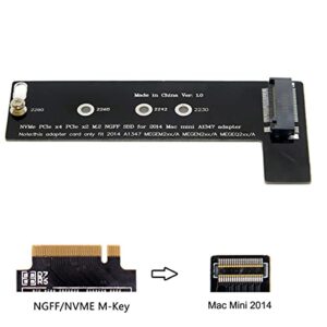 Cablecc M.2 NGFF M-Key NVME SSD Convertor Card for 2014 MacBook Mini A1347 MEGEN2 MEGEM2 MEGEQ2