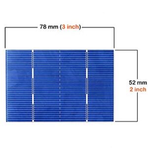 Fraflor 100pcs Solar Cell Battery Silicon Power Module for DIY Poly Mini Solar Panel China 0.5V 1.46A 78mm x 52mm