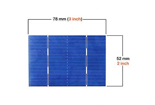 Fraflor 100pcs Solar Cell Battery Silicon Power Module for DIY Poly Mini Solar Panel China 0.5V 1.46A 78mm x 52mm