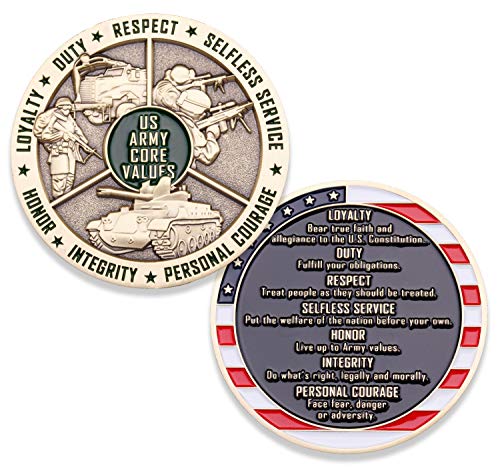 Army Core Values Challenge Coin - United States Army Challenge Coin - Amazing US Army Military Coin - Designed by Military Veterans!