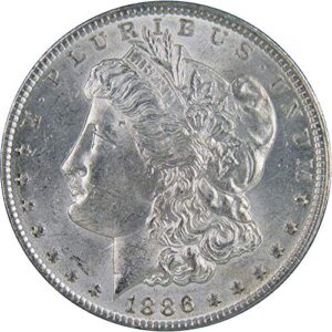 1886 morgan dollar au about uncirculated 90% silver $1 us coin collectible