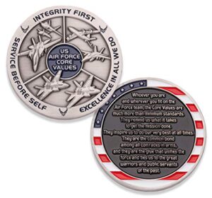 air force core values challenge coin - united states air force challenge coin - amazing us air force military coin - designed by military veterans!