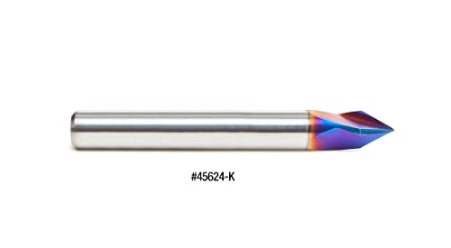 Amana Tool 45624-K SC Spektra Extreme Tool Life Coated V-Groove 60 Deg x 1/4 D x 31/64 CH x 1/4 Inch SHK 3-Flute Router Bit