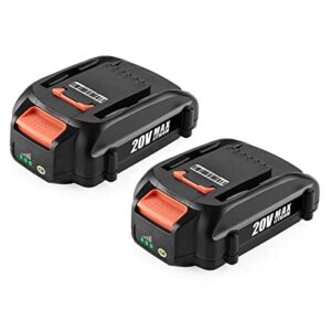 powilling 2pack replacement battery for worx 20 volt battery lithium 3.5ah wa3520 wa3525 wg151s, wg155s, wg251s, wg255s, wg540s, wg545s, wg890, wg891