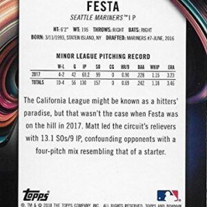 2018 Bowman Platinum Top Prospects #TOP-37 Matt Festa NM-MT Seattle Mariners Official MLB Baseball Trading Card in Raw (NM or Better) Condition