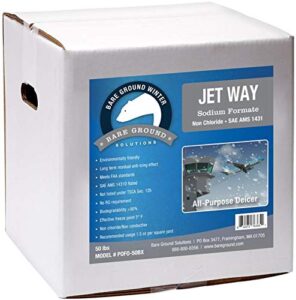 bare ground sofo-50 jet way granular deicer - non-chloride, non-conductive, non-toxic, non-polluting, 50 lbs