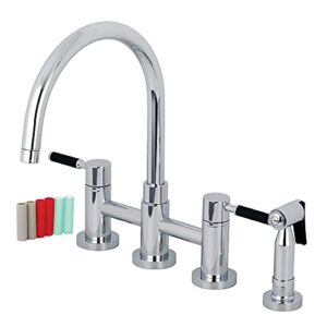 kingston brass ks8271dklbs concord bridge kitchen faucet, polished chrome