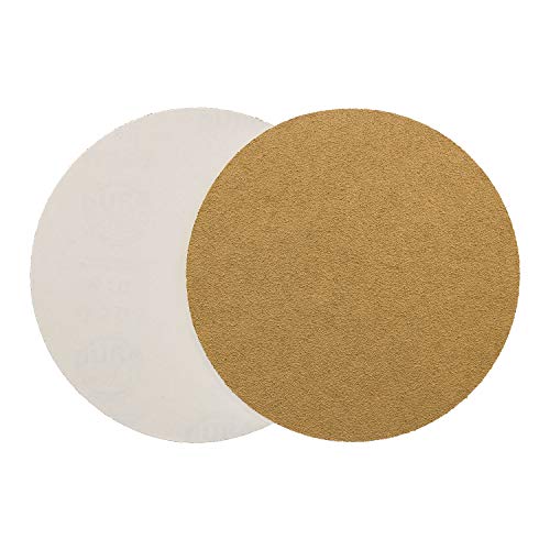 Dura-Gold Premium 8" Gold PSA Sanding Discs - 40 Grit (Box of 10) - Self Adhesive Stickyback Sandpaper for DA Sander, Finishing Coarse-Cut Abrasive - Sand Automotive Car Paint, Woodworking Wood, Metal