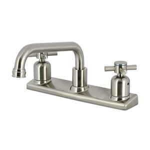 kingston brass fb2138dx concord 8" centerset kitchen faucet, brushed nickel
