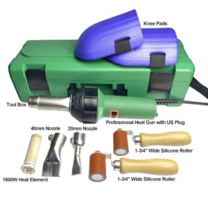 110V 1600W Plastic Hot Air Welding Gun Heat Plastic Welder Torch Plastic Welding Gun Hot Air Gun Kit with Nozzles and Roller