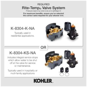 Kohler K-TS24617-4-CP Tempered Valve Trim, Polished Chrome