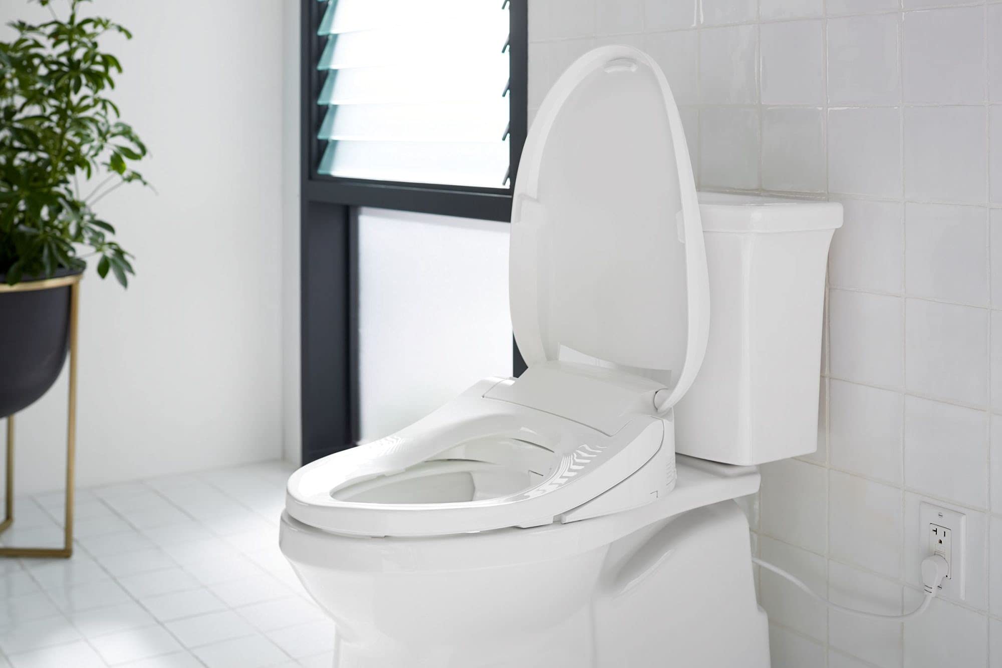 KOHLER 8298-CR-0 C3-455 Elongated Bidet Toilet Seat, Heated Bidet, Bidets for Existing Toilets with Remote Control, White