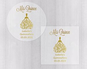 mis quince stickers, clear quinceañera labels, transparent labels/stickers (#027-cf)