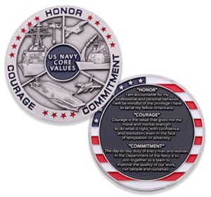 navy core values challenge coin - united states navy challenge coin - amazing usn navy military coin - designed by military veterans!