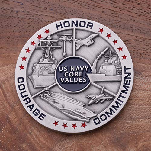 Navy Core Values Challenge Coin - United States Navy Challenge Coin - Amazing USN Navy Military Coin - Designed by Military Veterans!