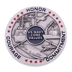 Navy Core Values Challenge Coin - United States Navy Challenge Coin - Amazing USN Navy Military Coin - Designed by Military Veterans!