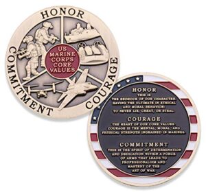 marine corps core values challenge coin - usmc challenge coin - amazing us marines military coin - designed by marines for marines & veterans!