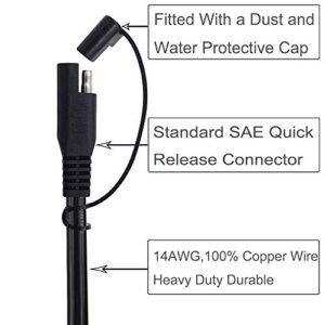 SCCKE 16.5FT 14AWG SAE to SAE Extension Cable Quick Disconnect Wire Harness SAE Connector/SAE to SAE Heavy Duty Extension Cable