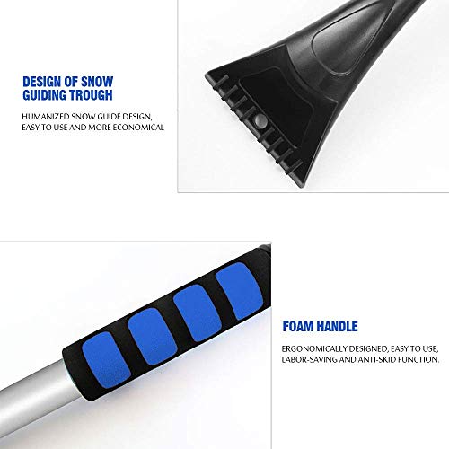 saobaokai Snow Scraper Snow Broom 2 in 1 Car Snow Brush Shovel Removal Brush Winter New Telescopic Snow Shovel Clean Tools