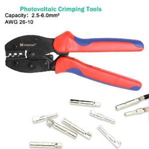 Voilamart Solar Crimping Tool Connectors for 2.5mm² 4mm² 6mm² Wire Terminal Solar Panel PV Cable Pliers