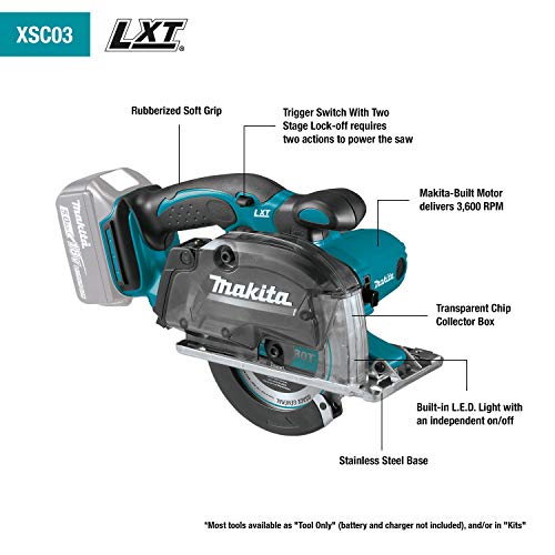 Makita XSC03Z 18V LXT Lithium-Ion Cordless 5-3/8" Metal Cutting Saw, Bare Tool, no battery