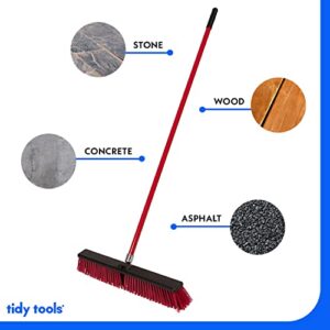 Tidy Tools Large 24'' Multi-Surface Push Broom with Alloy Handle