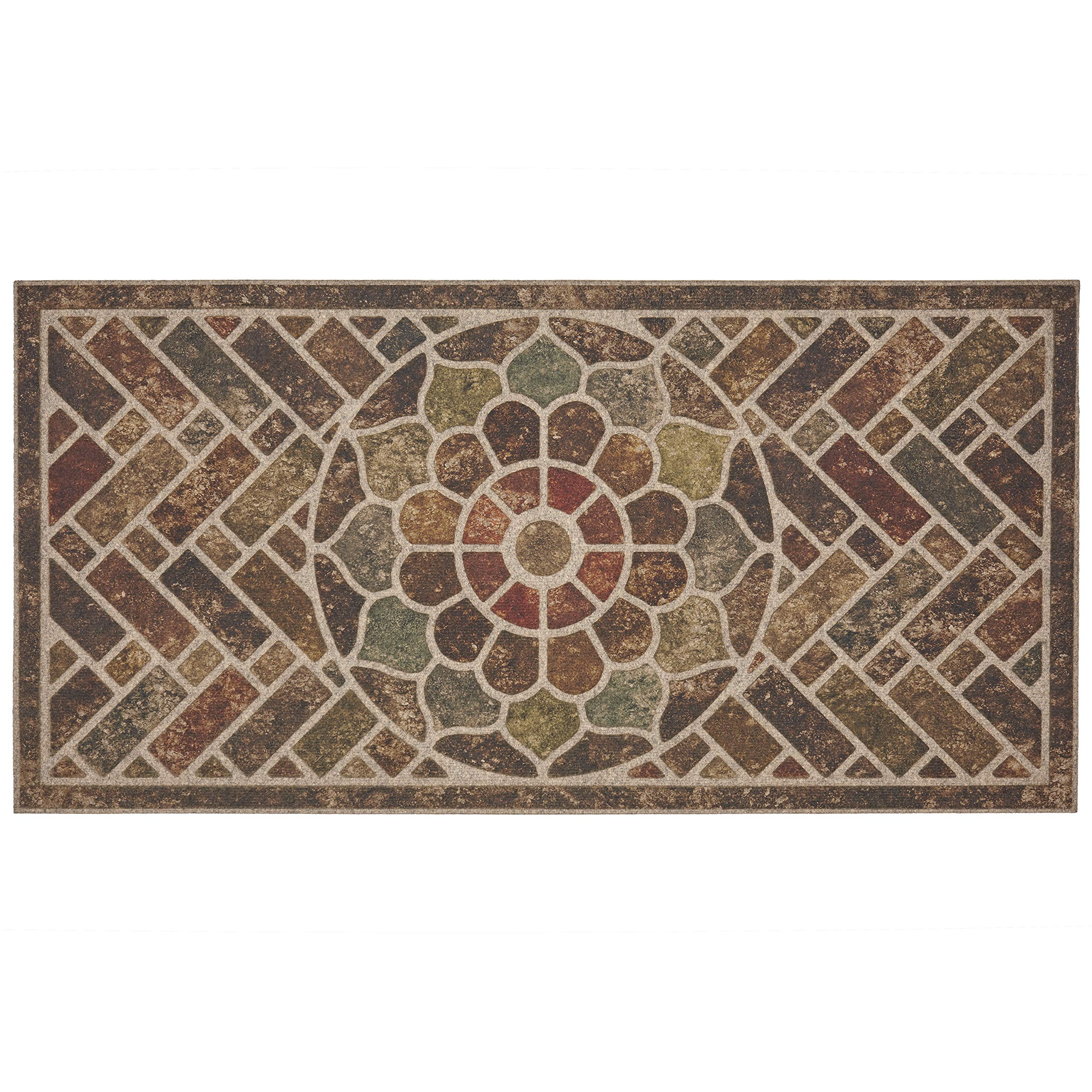 Mohawk Home Ornamental Brick Entryway Door Mat, 2'x4', Brown