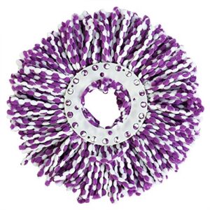 fdit spin mop head refills microfiber round spin mop head replacement for universal spin mop system perfect for home commercial use (purple-white)