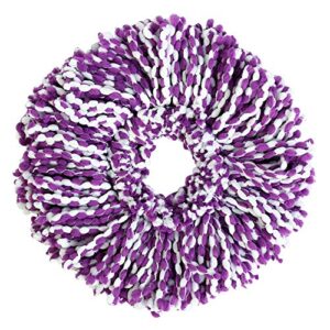 Fdit Spin Mop Head Refills Microfiber Round Spin Mop Head Replacement for Universal Spin Mop System Perfect for Home Commercial Use (Purple-White)