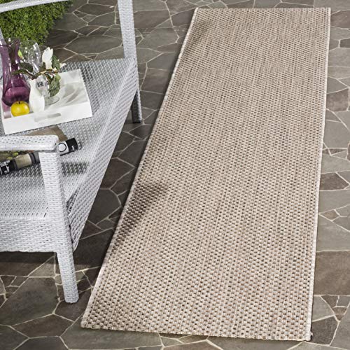 SAFAVIEH Courtyard Collection Runner Rug - 2'3' x 10', Beige & Brown, Non-Shedding & Easy Care, Indoor/Outdoor & Washable-Ideal for Patio, Backyard, Mudroom (CY8521-36312)