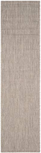 SAFAVIEH Courtyard Collection Runner Rug - 2'3' x 10', Beige & Brown, Non-Shedding & Easy Care, Indoor/Outdoor & Washable-Ideal for Patio, Backyard, Mudroom (CY8521-36312)