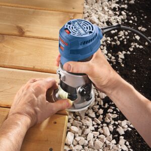 Bosch GKF125CEPK Colt 1.25 HP (Max) Variable-Speed Palm Router Combination Kit , Blue, 5.8 x 11 x 10.5 inches