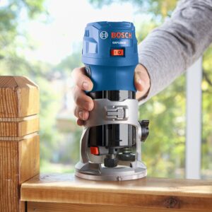 Bosch GKF125CEPK Colt 1.25 HP (Max) Variable-Speed Palm Router Combination Kit , Blue, 5.8 x 11 x 10.5 inches