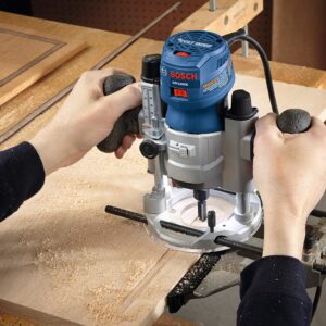 Bosch GKF125CEPK Colt 1.25 HP (Max) Variable-Speed Palm Router Combination Kit , Blue, 5.8 x 11 x 10.5 inches