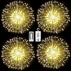 fooing firework lights led copper wire starburst string lights 8 modes battery operated fairy lights with remote,wedding christmas decorative hanging lights for party patio garden decoration