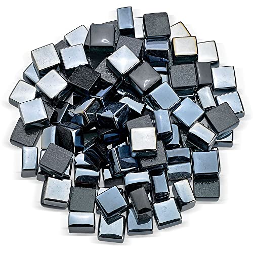 American Fireglass 1/2" Black Luster Cubes - 10 Lb Bag