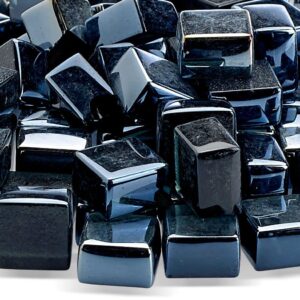 American Fireglass 1/2" Black Luster Cubes - 10 Lb Bag