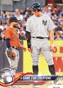 2018 topps update and highlights baseball series #us79 jose altuve aaron judge a game for everyone astros yankees official mlb trading card