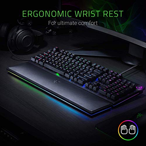 Razer Huntsman Elite Opto-Mechanical Switch Wired Mechanical Gaming Keyboard: Multi-Functional Digital Dial, Multi-Functional Digital Dials, RGB Lighting USB Computer Keyboards for PC Gaming (Renewed)