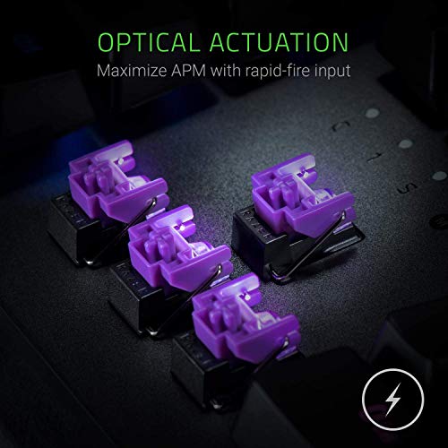 Razer Huntsman Elite Opto-Mechanical Switch Wired Mechanical Gaming Keyboard: Multi-Functional Digital Dial, Multi-Functional Digital Dials, RGB Lighting USB Computer Keyboards for PC Gaming (Renewed)