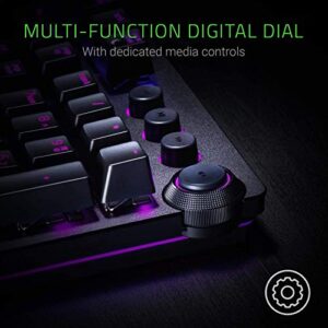 Razer Huntsman Elite Opto-Mechanical Switch Wired Mechanical Gaming Keyboard: Multi-Functional Digital Dial, Multi-Functional Digital Dials, RGB Lighting USB Computer Keyboards for PC Gaming (Renewed)