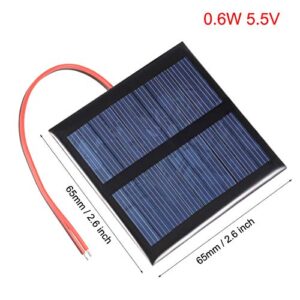 uxcell 5Pcs 0.6W 5.5V Small Solar Panel Module DIY with 100mm Wire